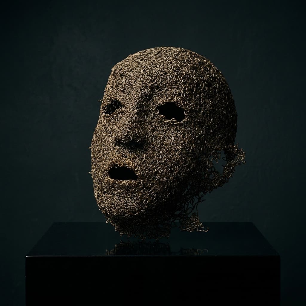 Bronze Wire Mask — Hand-Modeled